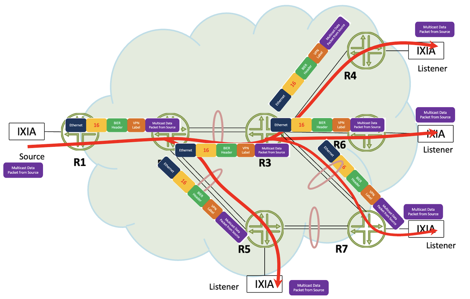 BIER Multicast Flow