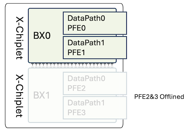 Express 5 BXX with one X-Chiplet Powered Off